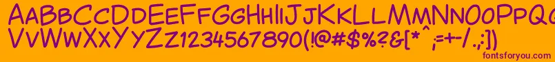 CantedComic Regular Font – Purple Fonts on Orange Background