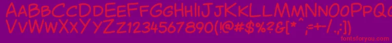 CantedComic Regular Font – Red Fonts on Purple Background