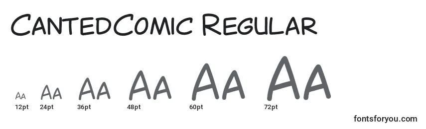 Размеры шрифта CantedComic Regular