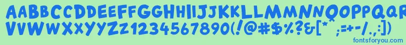 CantedFX Bold Font – Blue Fonts on Green Background