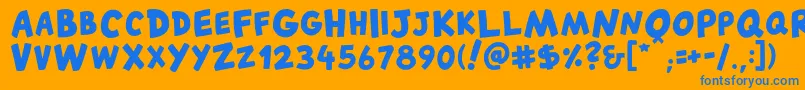 More about CantedFX Bold Font CantedFX Bold Font – Blue Fonts on Orange Background