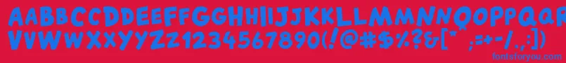 フォントCantedFX Bold – 赤い背景に青い文字