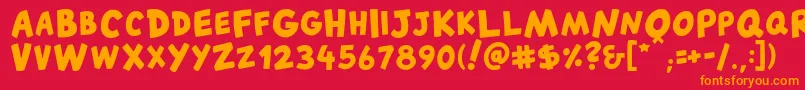 フォントCantedFX Bold – 赤い背景にオレンジの文字