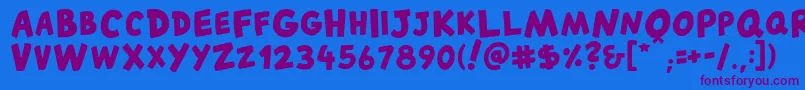 Czcionka CantedFX Bold – fioletowe czcionki na niebieskim tle