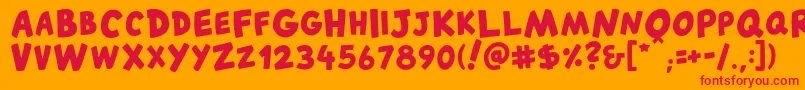 フォントCantedFX Bold – オレンジの背景に赤い文字