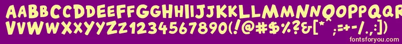 Fonte CantedFX Bold – fontes amarelas em um fundo roxo