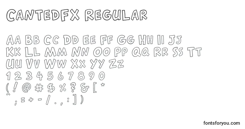 Fuente CantedFX Regular - alfabeto, números, caracteres especiales