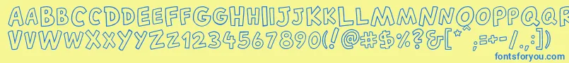 CantedFX Regular Font – Blue Fonts on Yellow Background