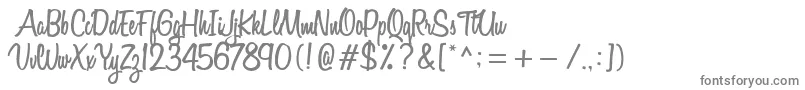 VarianeScript-fontti – harmaat kirjasimet valkoisella taustalla