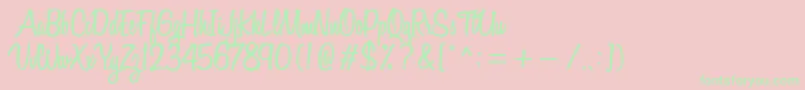 VarianeScript Font – Green Fonts on Pink Background