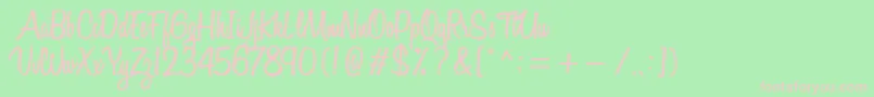 VarianeScript Font – Pink Fonts on Green Background