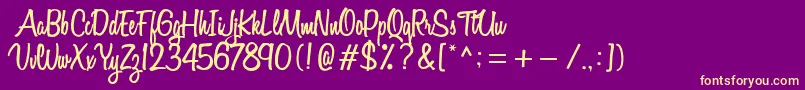 VarianeScript Font – Yellow Fonts on Purple Background