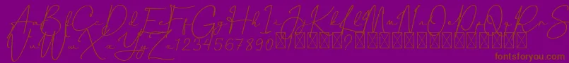 CanthikaFree-Schriftart – Braune Schriften auf violettem Hintergrund