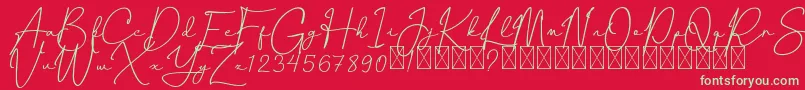 CanthikaFree Font – Green Fonts on Red Background