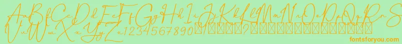 CanthikaFree Font – Orange Fonts on Green Background