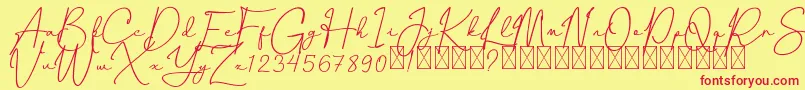 CanthikaFree Font – Red Fonts on Yellow Background