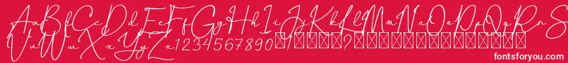 CanthikaFree-Schriftart – Weiße Schriften auf rotem Hintergrund