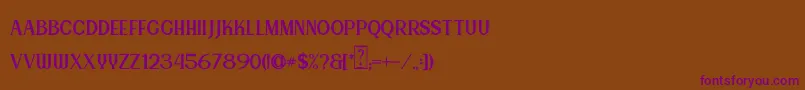 Canting Regular DEMO Font – Purple Fonts on Brown Background