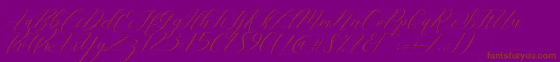 Cantona Slant-Schriftart – Braune Schriften auf violettem Hintergrund