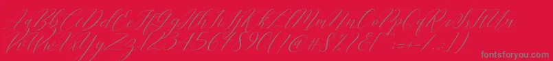 Cantona Slant Font – Gray Fonts on Red Background