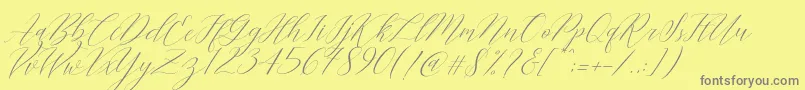Cantona Slant Font – Gray Fonts on Yellow Background