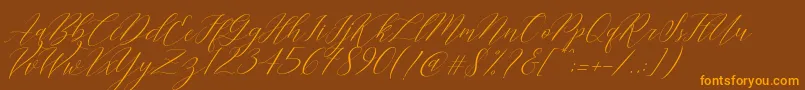 Cantona Slant-fontti – oranssit fontit ruskealla taustalla