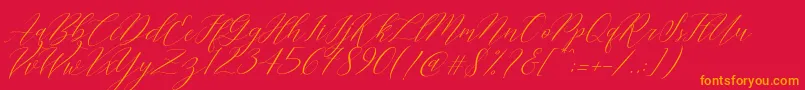 Cantona Slant Font – Orange Fonts on Red Background