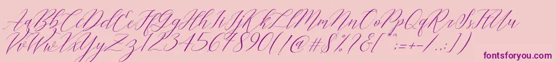 Cantona Slant-Schriftart – Violette Schriften auf rosa Hintergrund