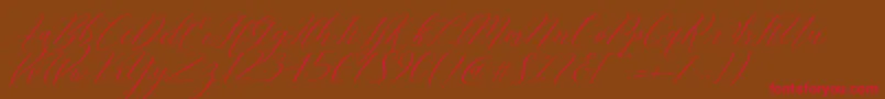 Cantona Slant-Schriftart – Rote Schriften auf braunem Hintergrund
