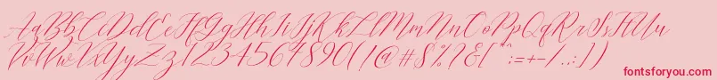 Cantona Slant Font – Red Fonts on Pink Background