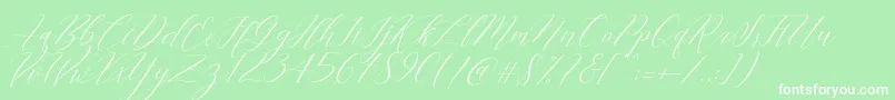 Cantona Slant Font – White Fonts on Green Background