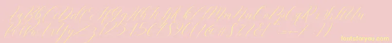 fuente Cantona Slant – Fuentes Amarillas Sobre Fondo Rosa