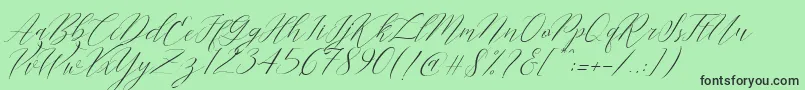 Cantona Slant Font – Black Fonts on Green Background