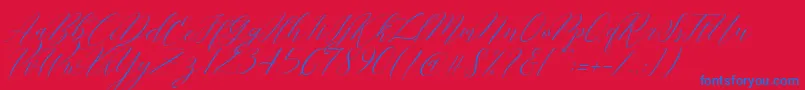 Cantona Slant Font – Blue Fonts on Red Background