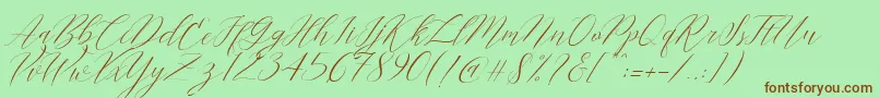 Cantona Slant Font – Brown Fonts on Green Background