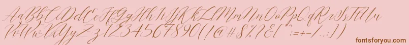 Cantona Slant Font – Brown Fonts on Pink Background