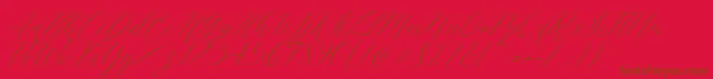 Cantona Slant Font – Brown Fonts on Red Background