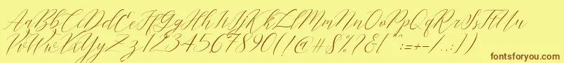 Cantona Slant Font – Brown Fonts on Yellow Background