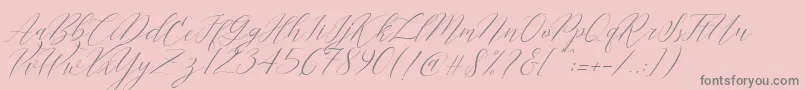 Cantona Slant Font – Gray Fonts on Pink Background