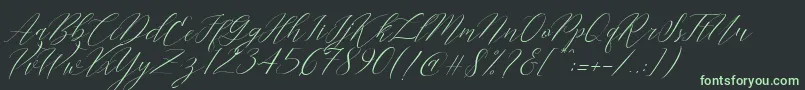 Cantona Slant Font – Green Fonts on Black Background