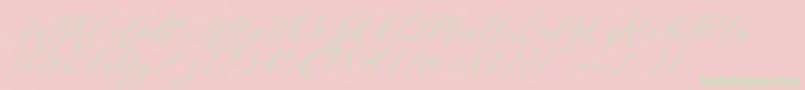 Cantona Slant Font – Green Fonts on Pink Background