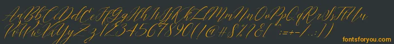 Cantona Slant Font – Orange Fonts on Black Background