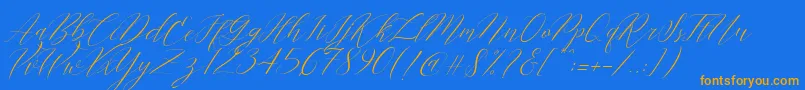 Police Cantona Slant – polices orange sur fond bleu