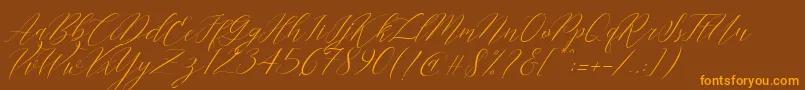 Cantona Slant Font – Orange Fonts on Brown Background