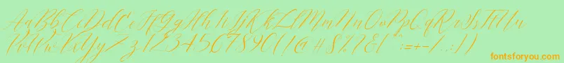 Cantona Slant Font – Orange Fonts on Green Background