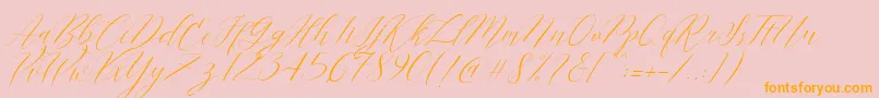 Cantona Slant Font – Orange Fonts on Pink Background
