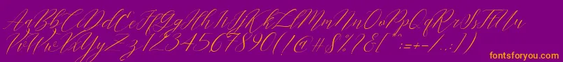 Cantona Slant Font – Orange Fonts on Purple Background
