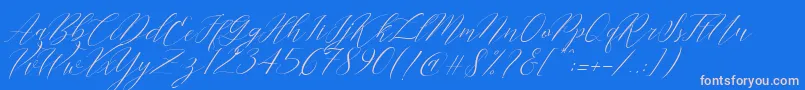 Cantona Slant Font – Pink Fonts on Blue Background