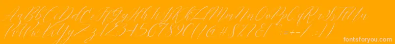 Cantona Slant Font – Pink Fonts on Orange Background