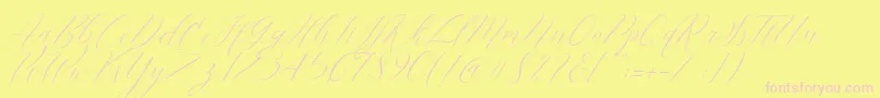 Cantona Slant Font – Pink Fonts on Yellow Background